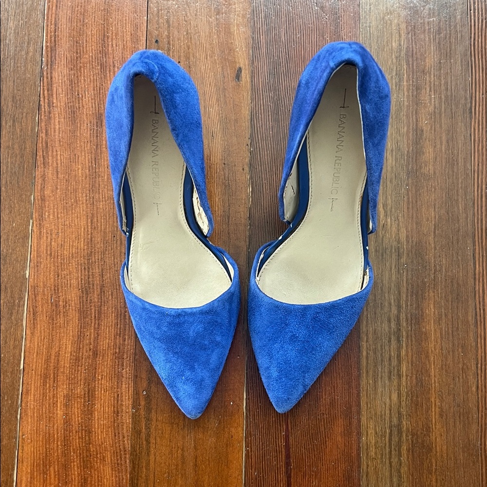 Banana Republic Royal Blue Suede Heels 6.5